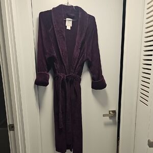 Crabtree & Evelyn Deep Purple Shaw Collar Robe S